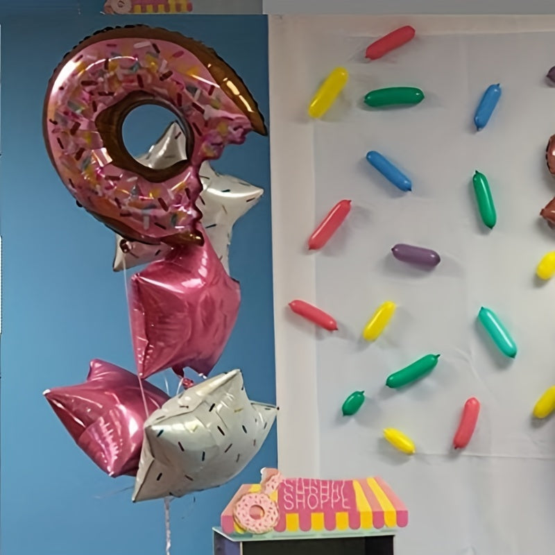 5pcs Large Donut Foil Balloons Birthday Party Decoration Supplies