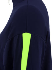  Colorblock Half Zipper Top & Sweatpants Set Women's Plus Sports Outfit