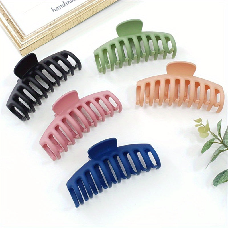 5 Large Matte Hair Claw Clips Non Slip Strong Hold Hair Jaw Clip Thick Hair