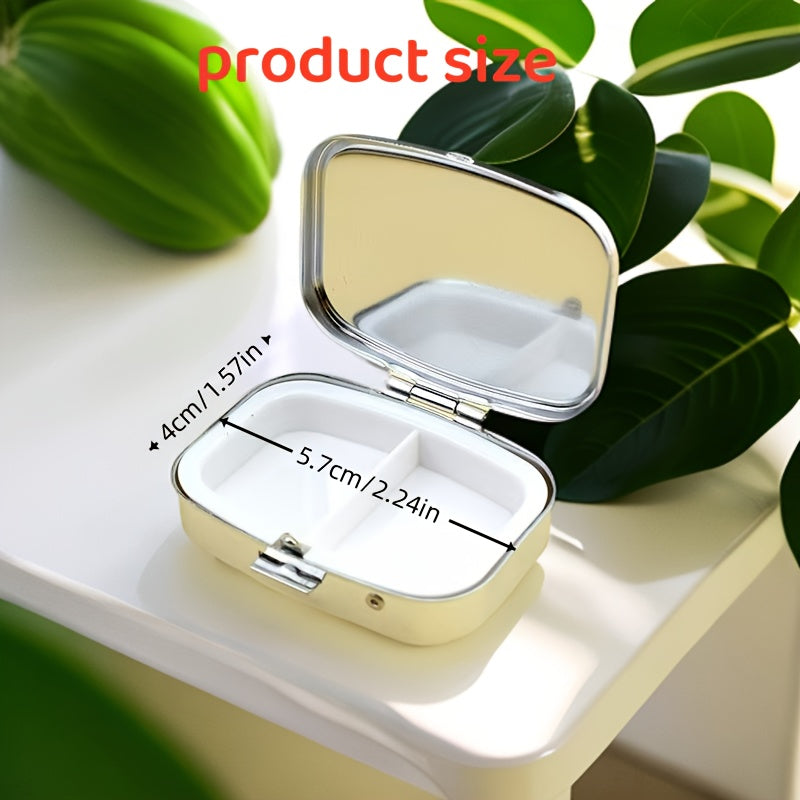 Portable Medicine Box Travel Storage Box 2 Compartments Small Easy to Carry