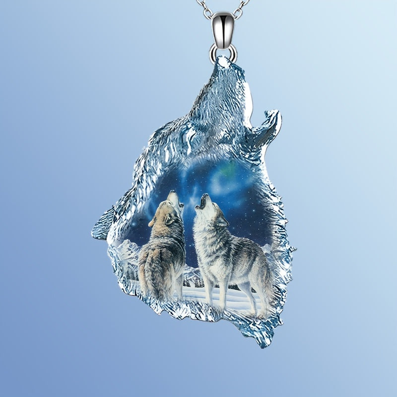 Creative Wolf Head Pendant Necklace Men Jewelry