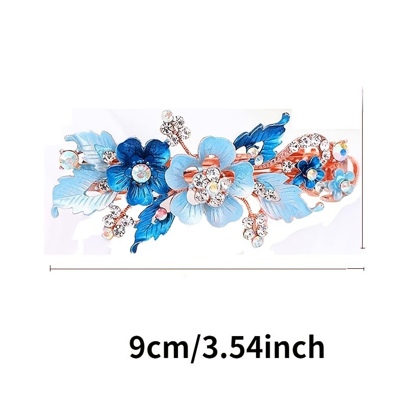 Rhinestone Inlaid Hairpin Flower Butterfly Hair Clip