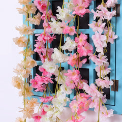 Artificial Cherry Rattan Decorative Flower Vine 70in 135pcs Flower