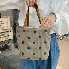 Corduroy Handbag Satchel Bag Lightweight