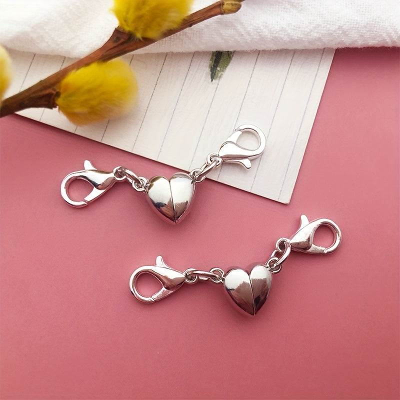 5pcs Heart Magnetic Buckle DIY Bracelet Necklace Set