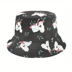 Koala Print Bucket Hat Reversible Cartoon Sunscreen Fisherman Cap