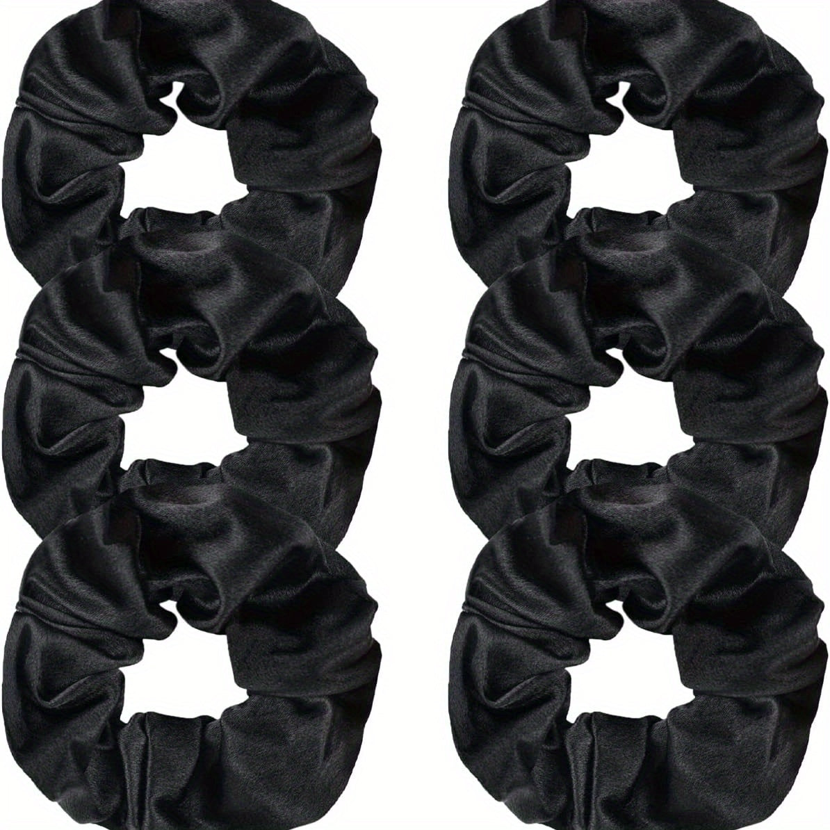 6pcs Large Satin Scrunchie Hair Tie Solid Silk Hair Rope Female Hair Accessories