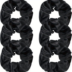 6pcs Large Satin Scrunchie Hair Tie Solid Silk Hair Rope Female Hair Accessories