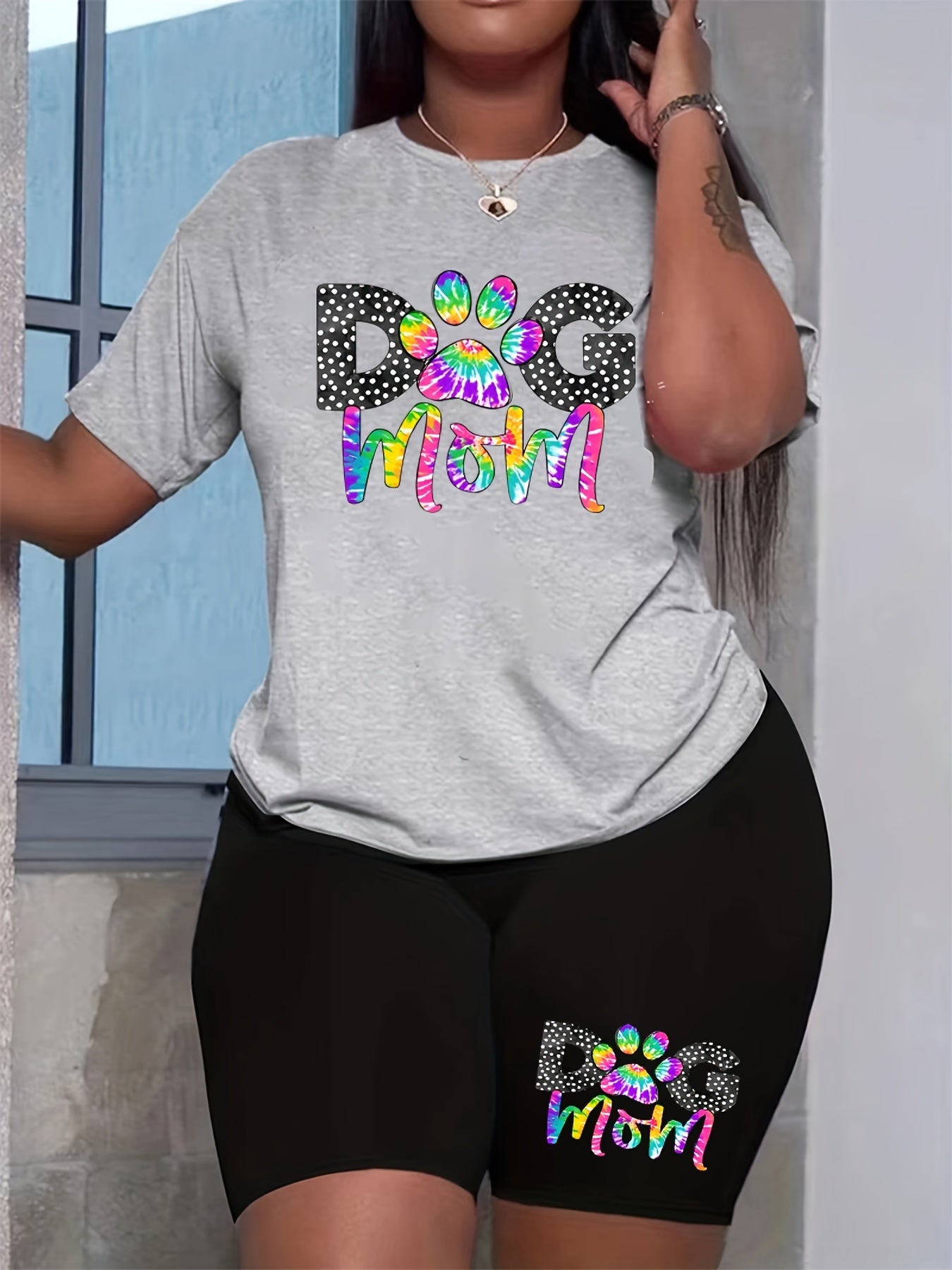  Paw Print Tee & Shorts Set