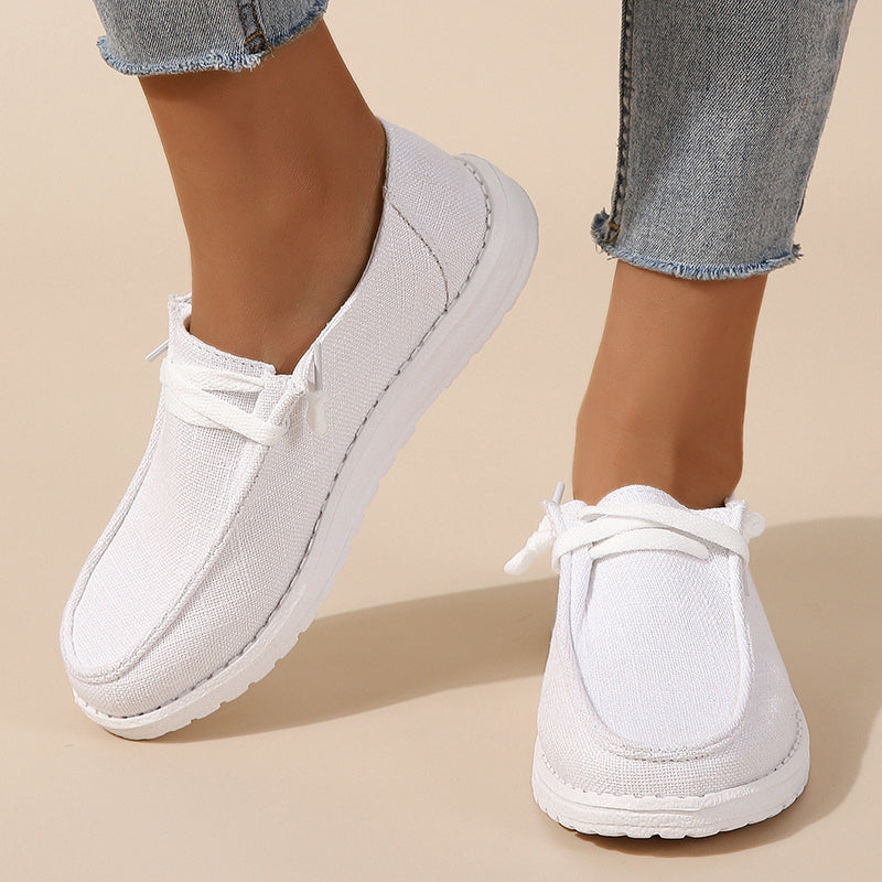 Women's Lace Up Loafer Shoes Lightweight Slip On Shoes Women's Outdoor Footwear
