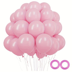 30pcs 10 inch Matte Latex Balloons with Ribbons for Party Decorations