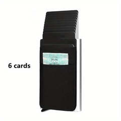 RFID Slim Aluminum Wallet Elasticity Back Pouch ID Credit Card Holder
