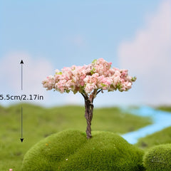 2pcs Mini Sakura Trees Plant Ornament Micro Landscape Craft