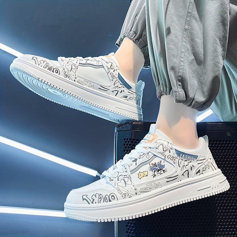 Men's Block Lace-up Skate Shoes Outdoor Casual Sneakers