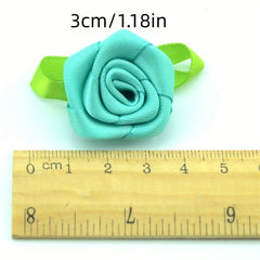 10 Pack Rose Floret Ribbon Flowers DIY Clothing Decoration