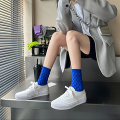 9 Pairs Textured Solid Socks Soft Mid Tube Stockings & Hosiery