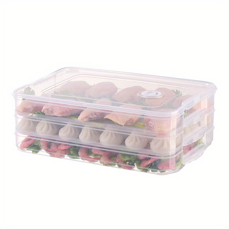 3-Layer Dumpling Fresh-keeping Box - Large Capacity Refrigerator Storage