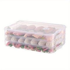 3-Layer Dumpling Fresh-keeping Box - Large Capacity Refrigerator Storage
