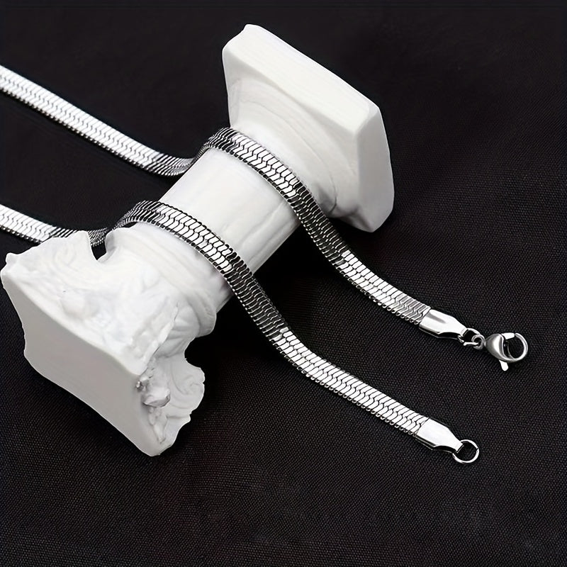 Titanium Steel Smooth Snake Necklace Hip Hop Chain Men's Accessories