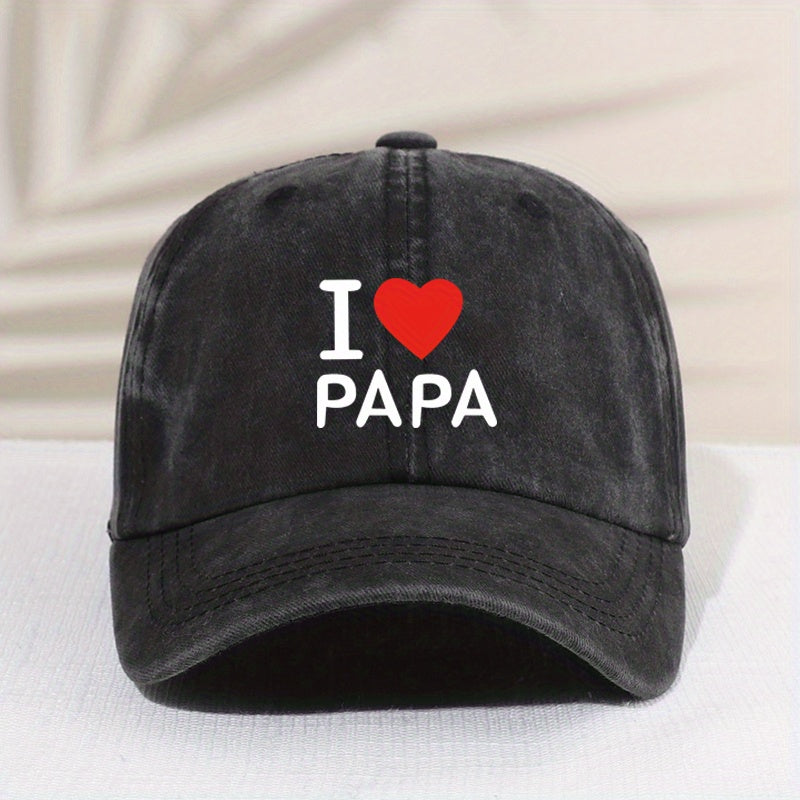 Children's Vintage I Love Dad Baseball Cap Sunscreen Sunshade Peaked Cap