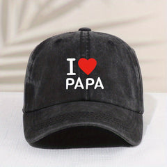 Children's Vintage I Love Dad Baseball Cap Sunscreen Sunshade Peaked Cap