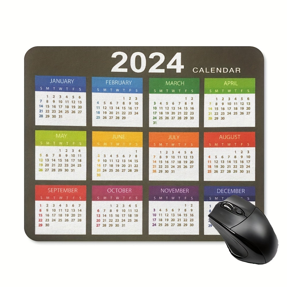 1pc Calendar Mouse Pad Non Slip Rubber Laptop Mouse Pad