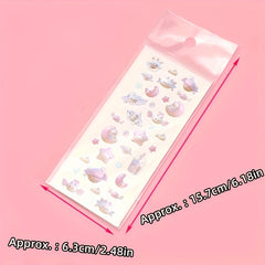 Moon Rabbit 3D Love Heart Star Stickers Set