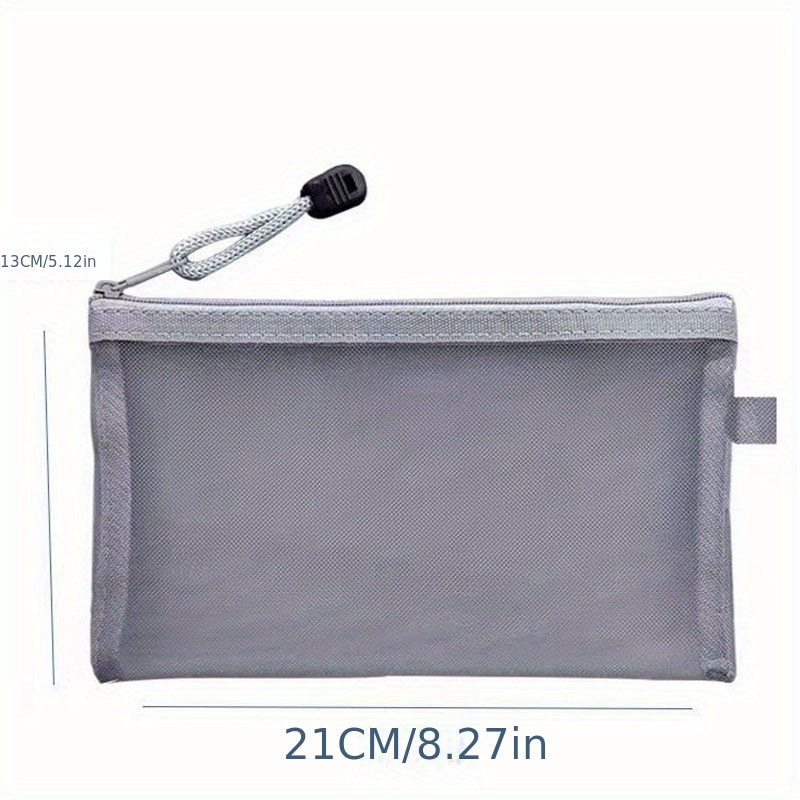 1pc Transparent Mesh Pen Bag Large Capacity Pencil Bag