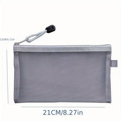 1pc Transparent Mesh Pen Bag Large Capacity Pencil Bag