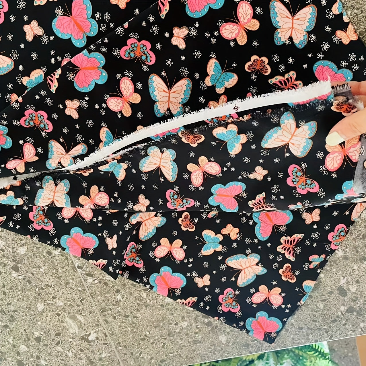 Butterfly Pattern Fabric 0.91m DIY Clothing Quilt Set