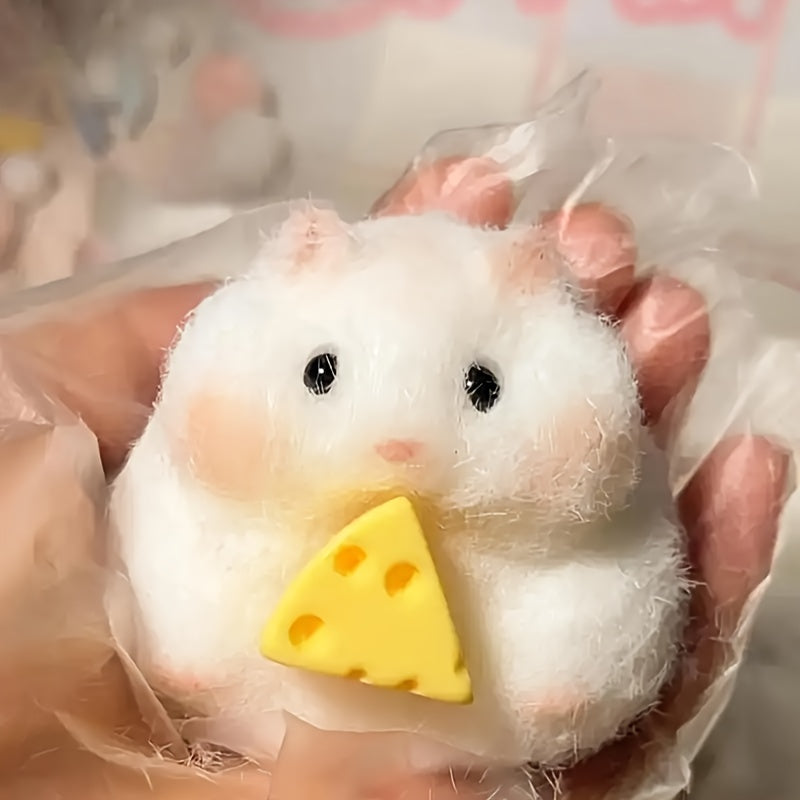 Soft Texture Relax Toy Mouse with Cheese TPR Material Anxiety Fidget Toy