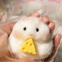 Soft Texture Relax Toy Mouse with Cheese TPR Material Anxiety Fidget Toy