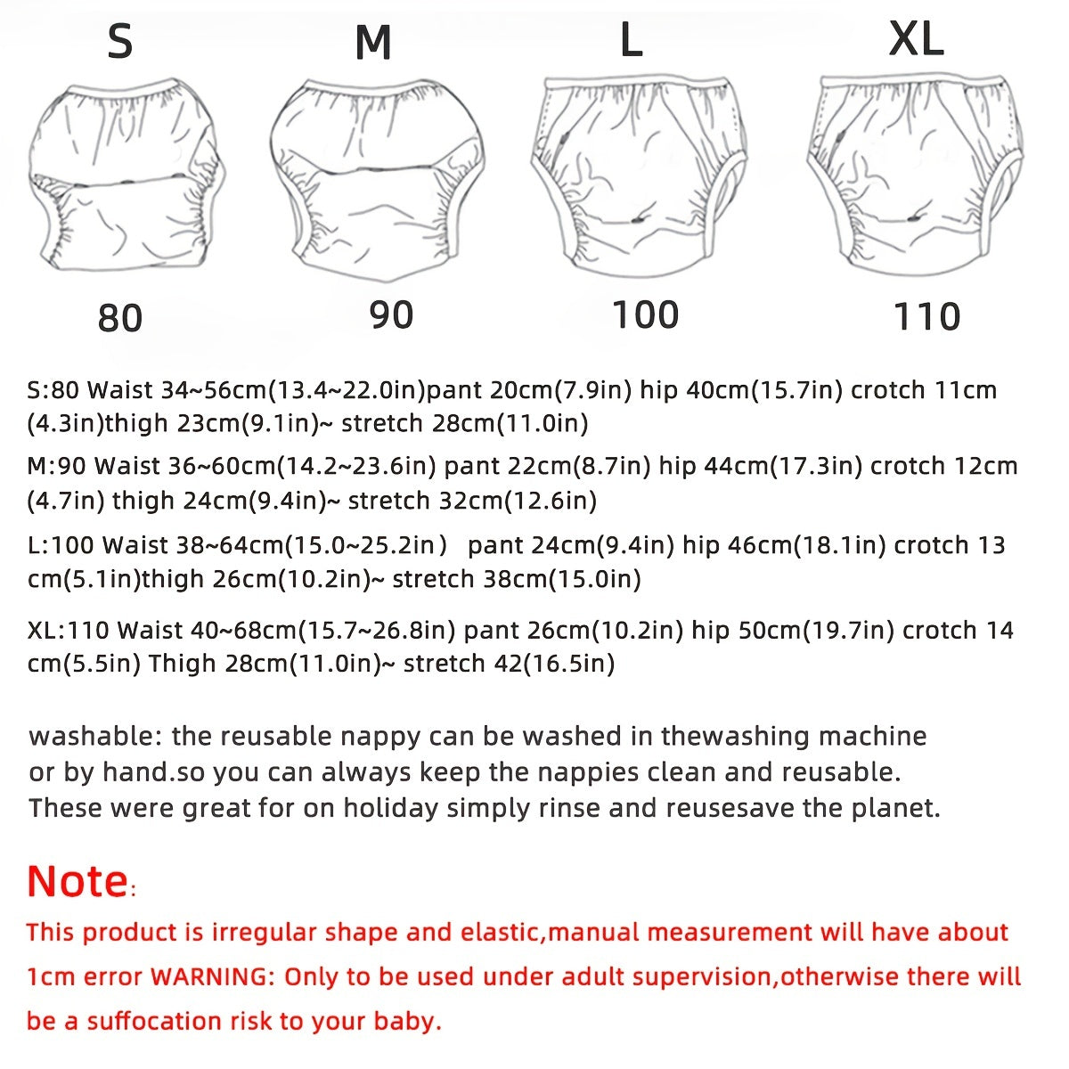 Waterproof Fabric Floral Diaper Pockets Training Pants