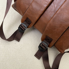 Vintage PU Leather Laptop Backpack for Travel