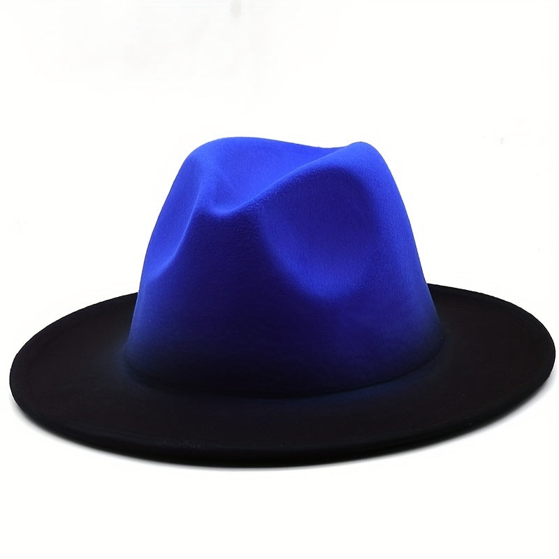 Gradient Wide Brim Fedora Hats for Outdoor Events