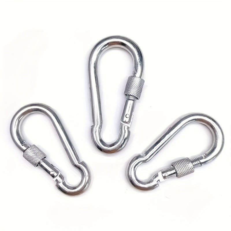 2pcs D-shaped Metal Buckle Spring Hook for Camping Hiking
