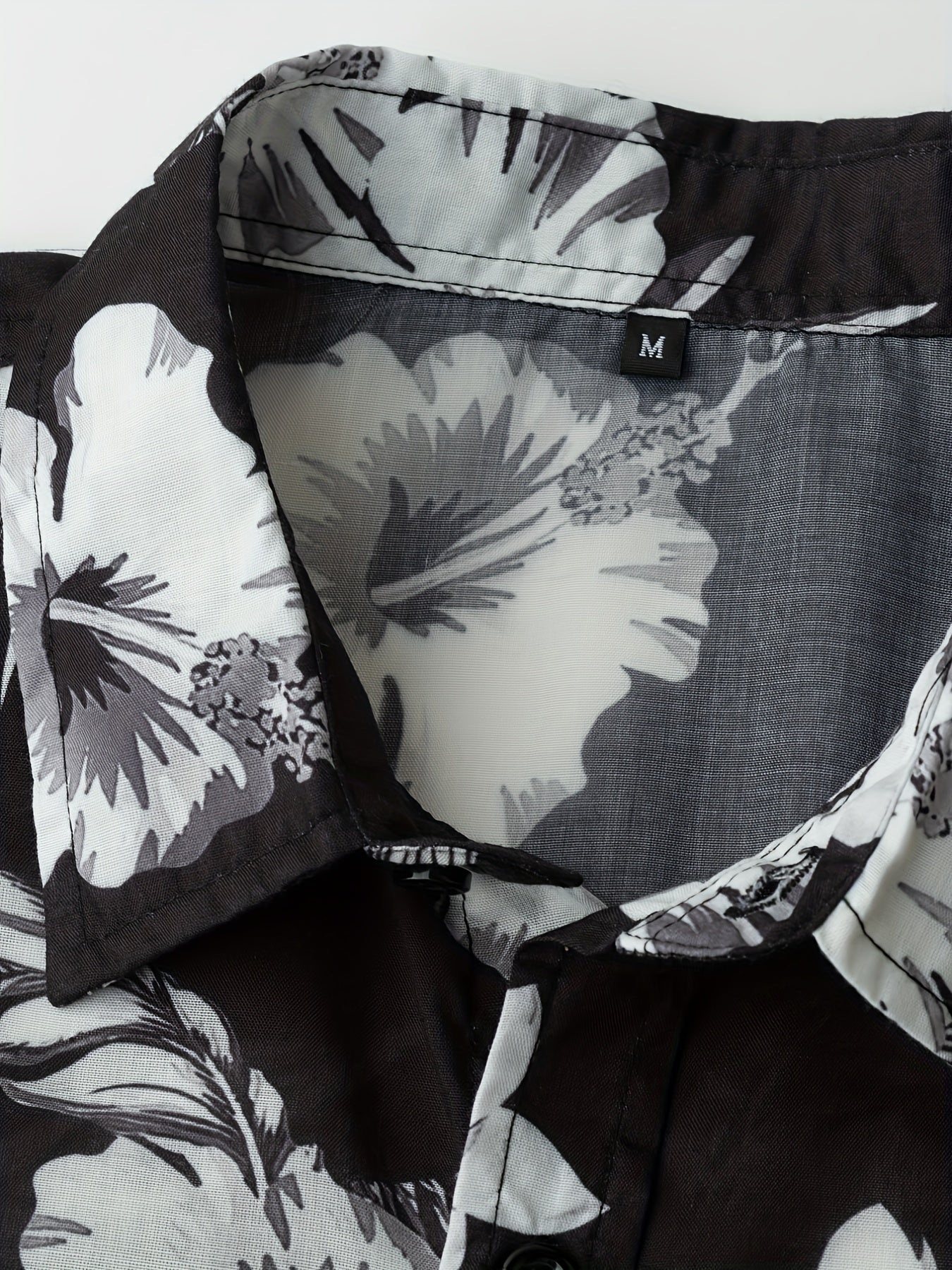 Men's Flower Print Casual Shirt Short Sleeve