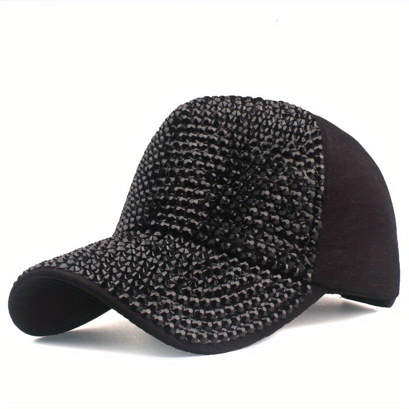 Rhinestone Decor Unisex Baseball Cap with Sun Protection