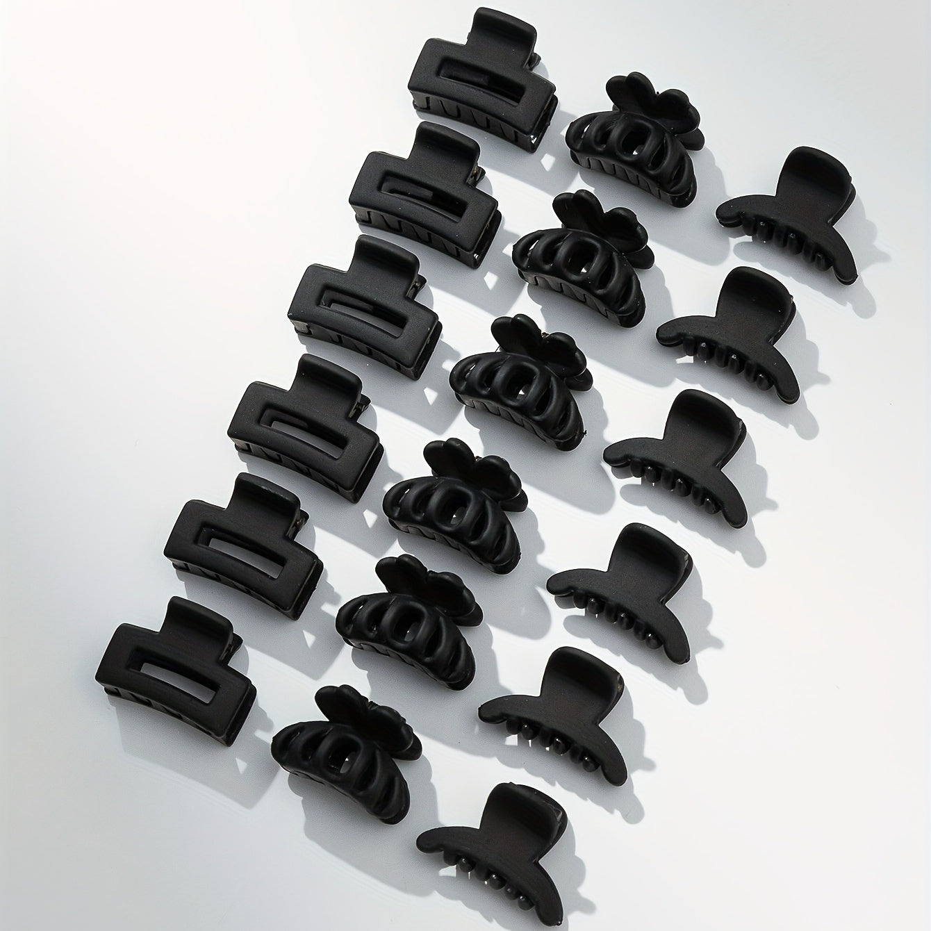18PCS Rubber Frosted Square Hair Claw Hair Clip Hair Accessory