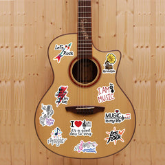 50 Music Themed Sticker Collection - DIY Projects, Laptops, Water Bottles