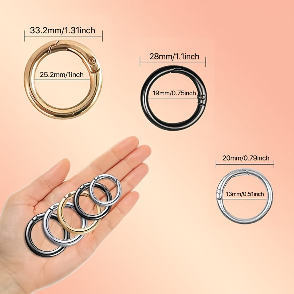 8pcs Spring O-Ring Alloy Buckle Portable Hook Clip Keyring DIY Accessories