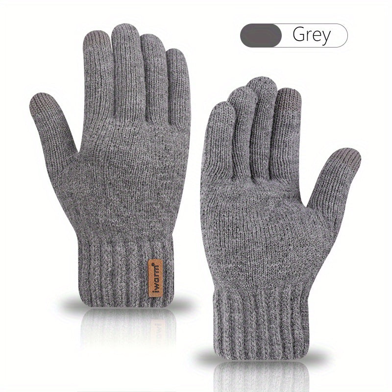 Men's Knitted Touch Screen Gloves with Fleece Lining
