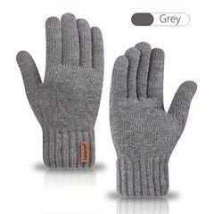 Men's Knitted Touch Screen Gloves with Fleece Lining