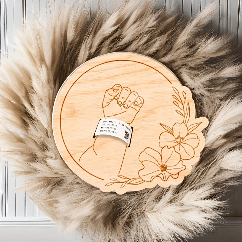 Personalized Floral Laser Cut Wristband Holder for Hospital Room Decor
