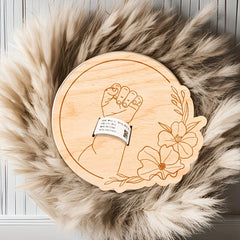 Personalized Floral Laser Cut Wristband Holder for Hospital Room Decor