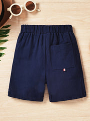 BOY Print Elastic Waistband Casual Shorts