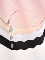 4pcs Seamless Scallop Trim Briefs Women's Panties