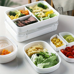 Divided Grid Sealed Bento Box Food Preservation Lunch Box, Camping Picnic Beach