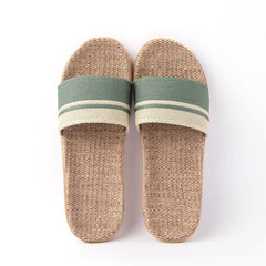 Men's Linen Open Toe Slippers Lightweight Indoor Outdoor