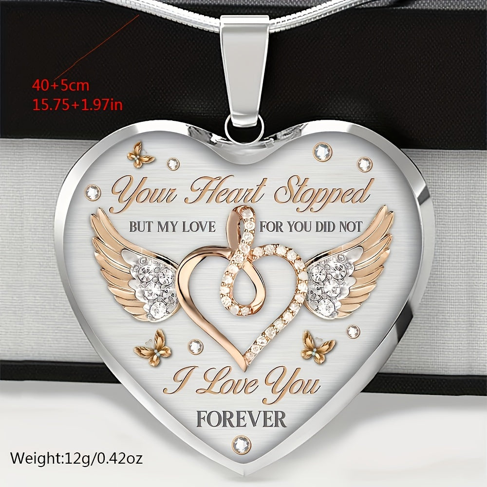 Peach Heart Necklace Your Love Will Not Stop Women Jewelry